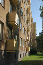 Stavební opravy balkónů na panelovém domě, Kročehlavy, Kladno